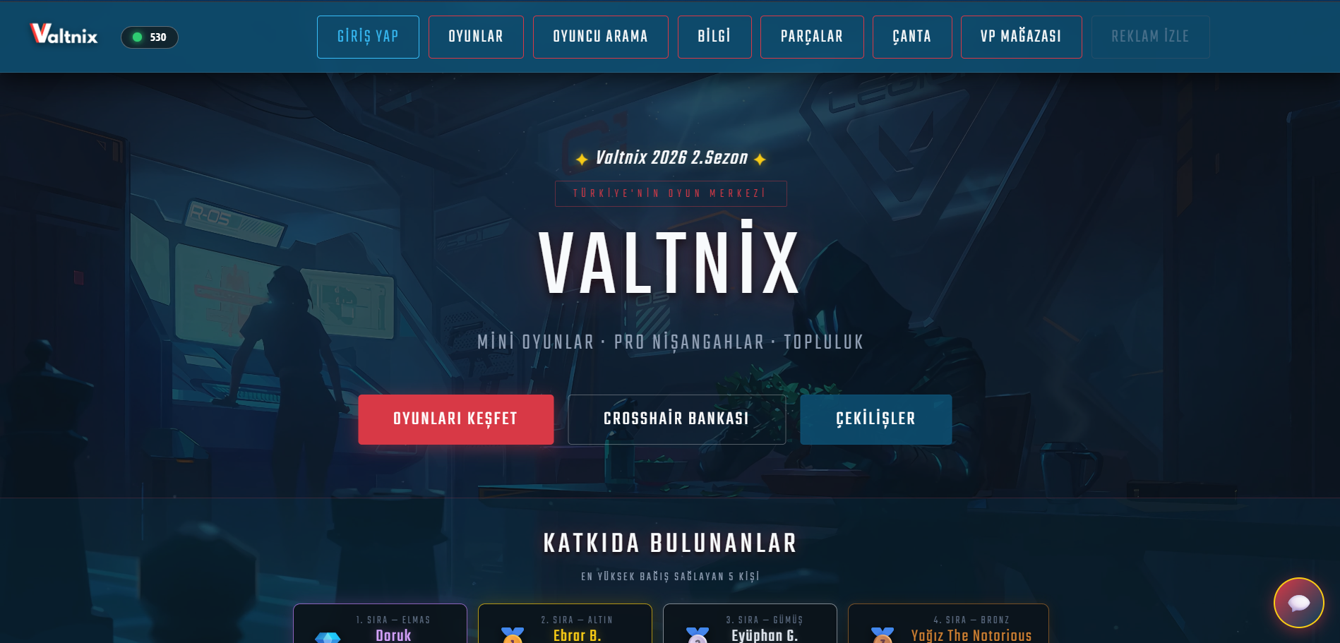 Valtnix web sitesi ekran görüntüsü